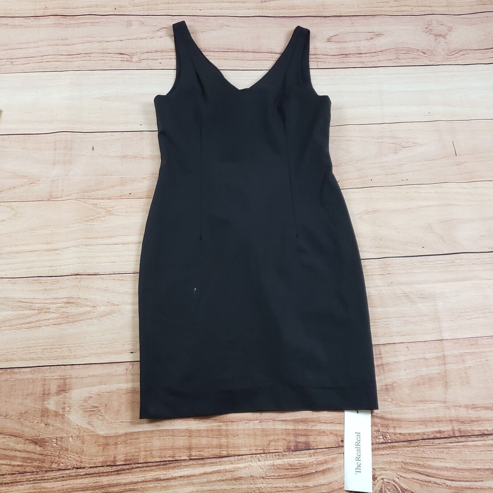 Theory Dress Womens 6 Black Mini A-line Short Sleeveless Casual‎ Wool Ladies *